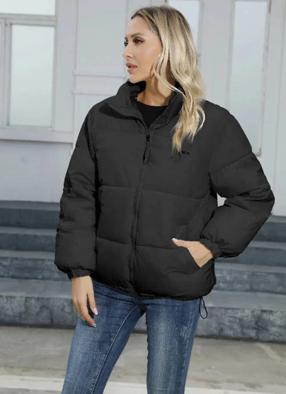 Veste tendance Col montant décontracté Fermeture éclair