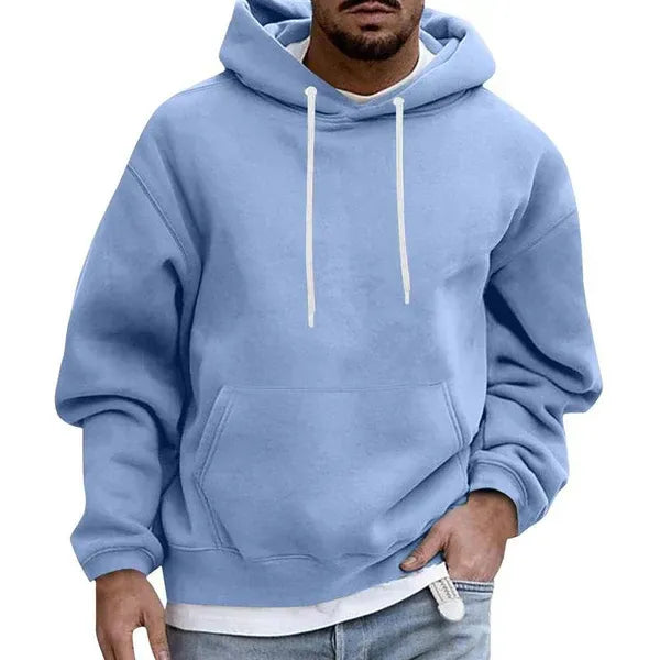 Bequeme Herren-Hoodie Übergröße Weich Baumwolle Känguru-Tasche Kapuze - IdealeKleiden