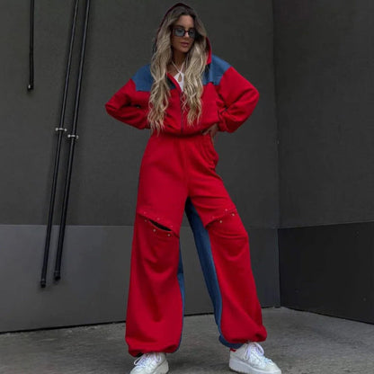 Ensemble lounge douillet : Robe courte à capuche et pantalon large