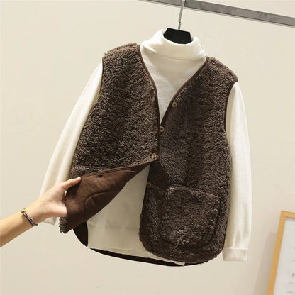 Écharpe, gilet, veste polaire, chaud, ample pour femme