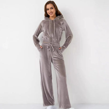 Ensemble douillet en polaire : sweat à capuche et pantalon de jogging confortables