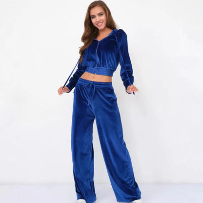 Ensemble douillet en polaire : sweat à capuche et pantalon de jogging confortables