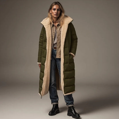 Manteau long d'hiver pour femme, doublure polaire, coupe décontractée