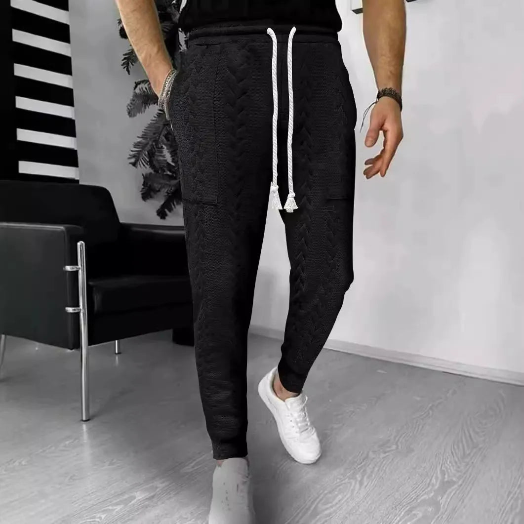 Pantalon de jogging confortable avec motif jacquard et coupe droite