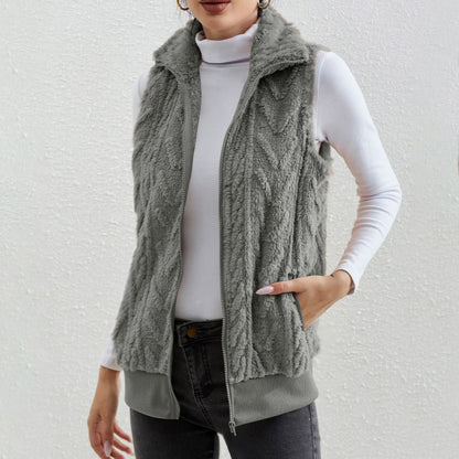 Robe sans manches en jacquard polaire à fermeture éclair