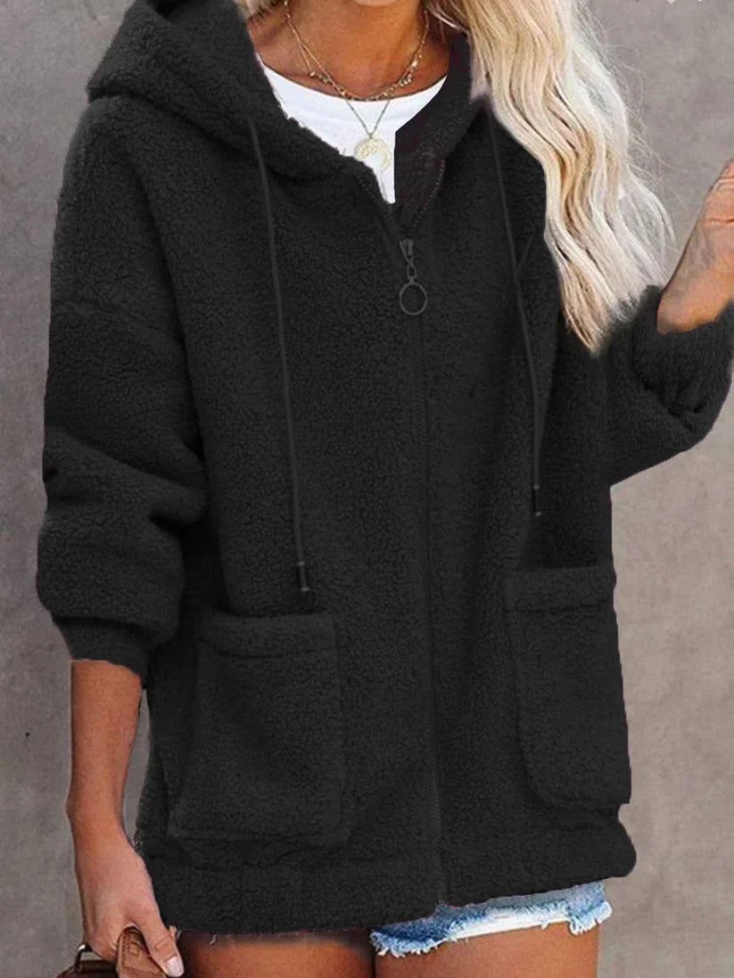 Freya - Veste en peluche oversize avec fermeture éclair
