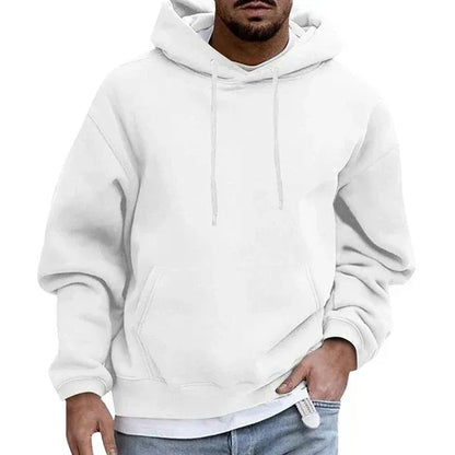 Sweat à capuche confortable pour homme Grande taille Coton doux Poche kangourou Capuche