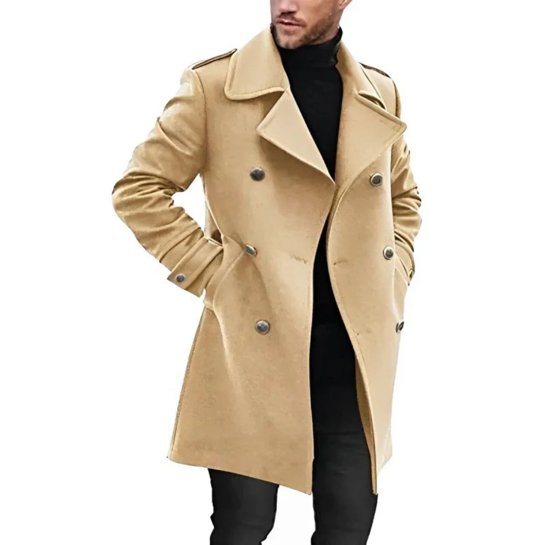 Élégant manteau femme en laine mélangée sur mesure