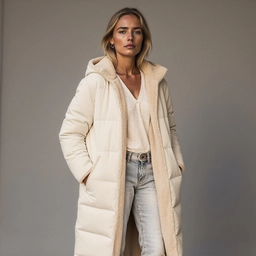 Manteau long d'hiver pour femme, doublure polaire, coupe décontractée