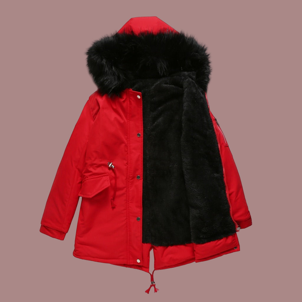 Parka chaud mi-long pour femme