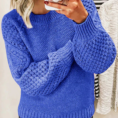 Grand pull en tricot de laine mélangée torsadée