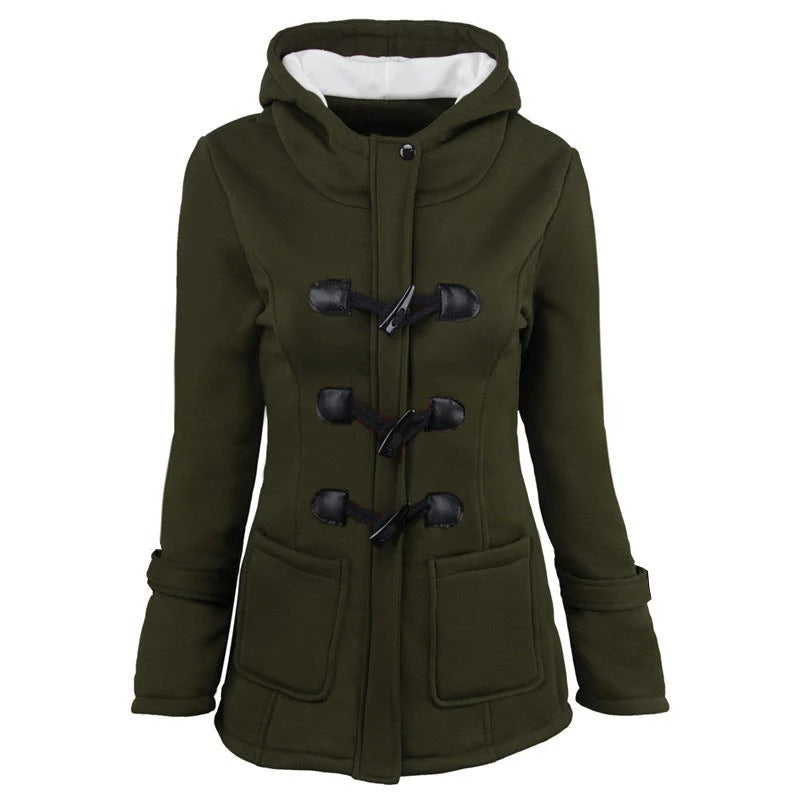 Manteau d'hiver stylé avec capuche et coupe cintrée