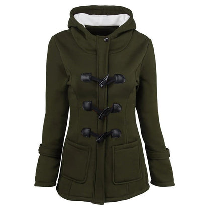 Manteau d'hiver stylé avec capuche et coupe cintrée