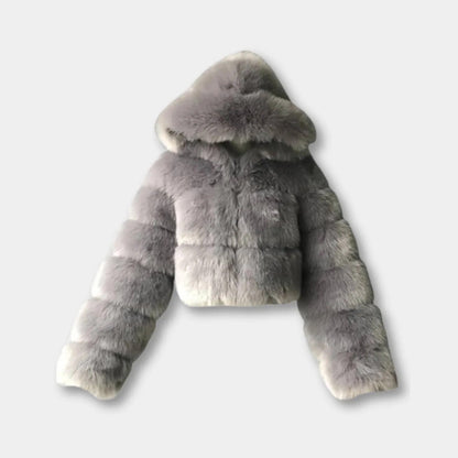 Manteau en fausse fourrure court Glamour Élégant
