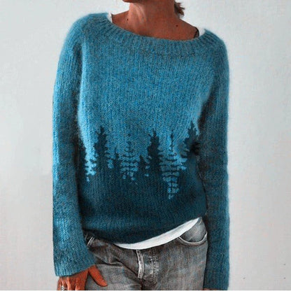 Pull en laine confortable Coupe décontractée Géométrique