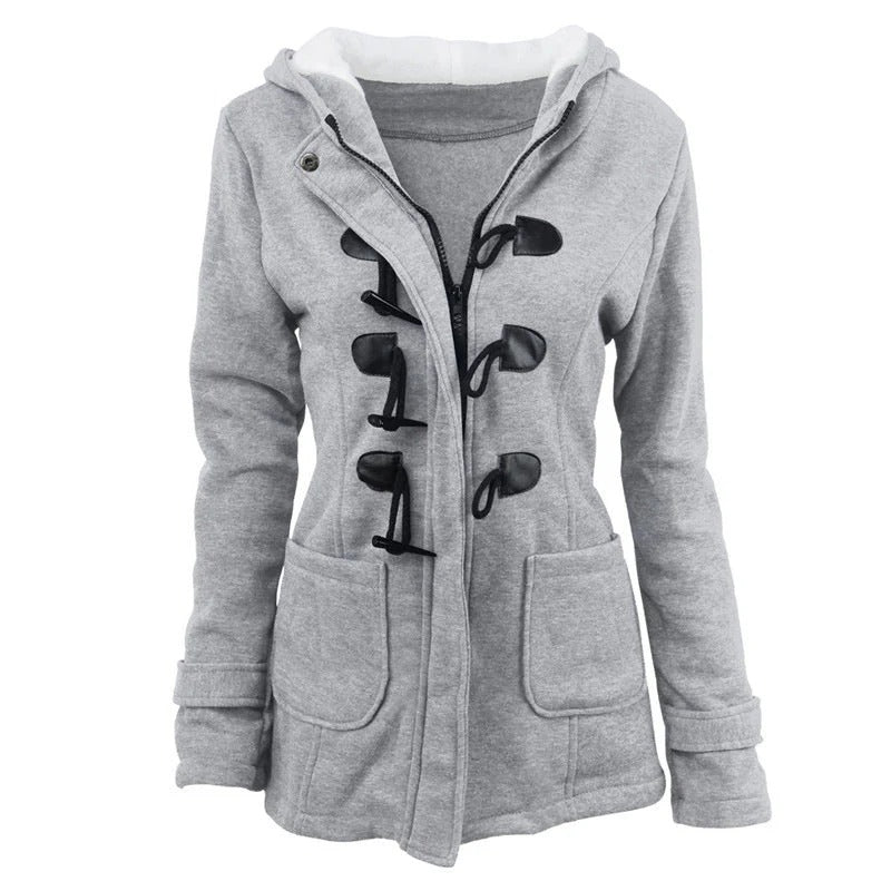 Manteau d'hiver stylé avec capuche et coupe cintrée