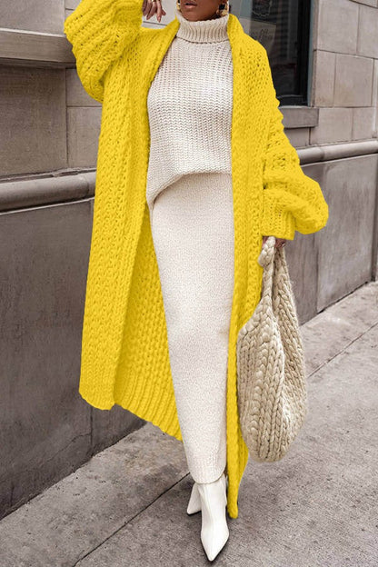 Cardigan oversize en grosse maille de laine long