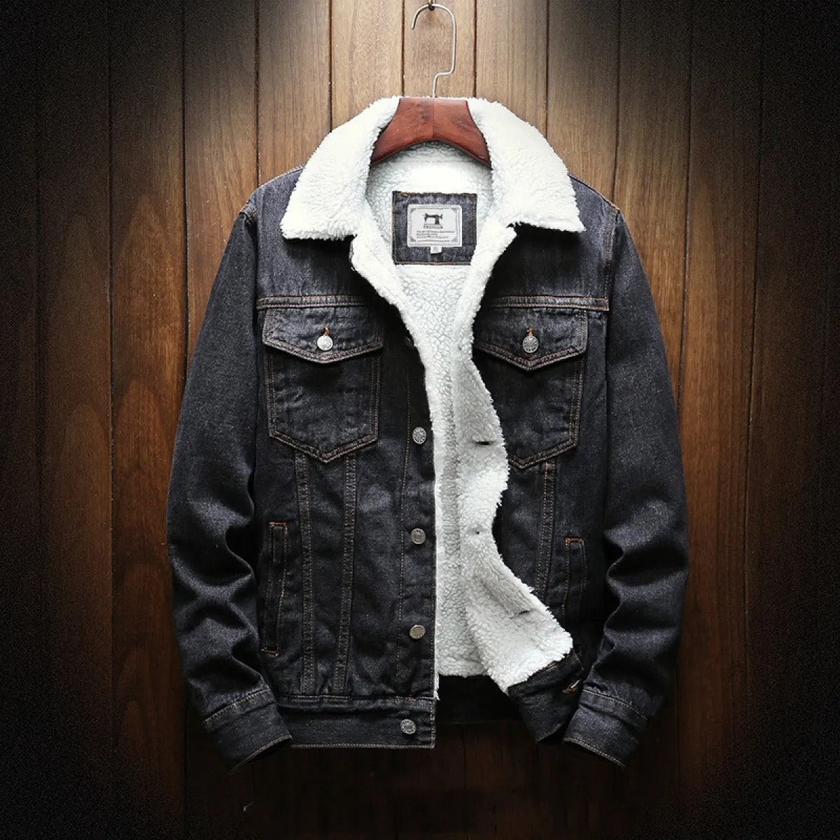 Veste en jean cool, intérieur polaire chaud