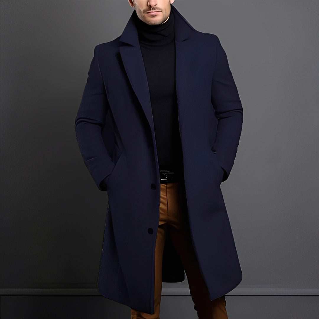 Trench-coat élégant pour homme en laine
