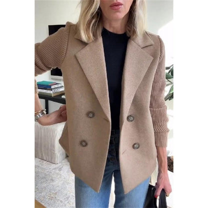 Manteau en laine pour femme coupe cintrée double boutonnage