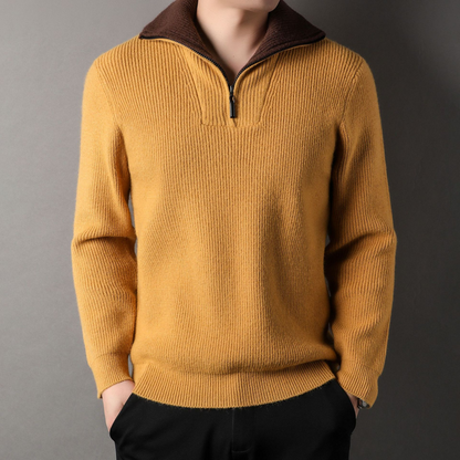 Vêtements en maille confortables | Pull en laine coupe ample Col montant Fermeture éclair