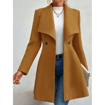 Élégant Manteau en Laine Slim Ajusté Classique