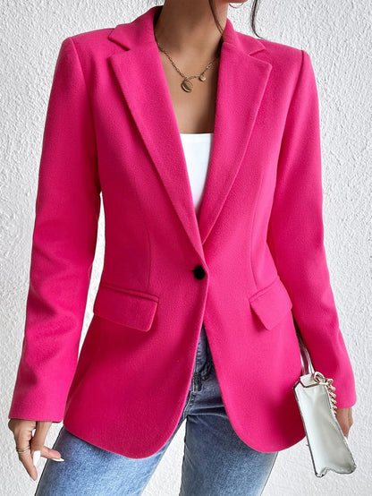Blazer cintré slim en laine mélangée avec revers