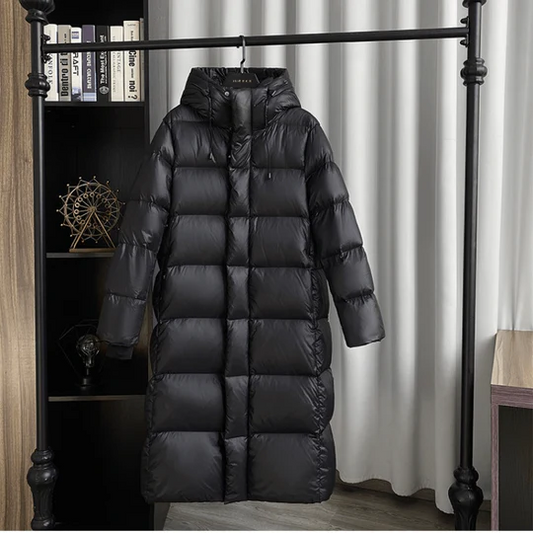 Lange Winterjacke Kapuze Steppjacke Damen - IdealeKleiden