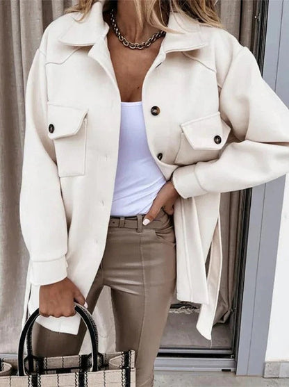 Veste d'hiver femme oversize coupe-vent fermeture boutonnée