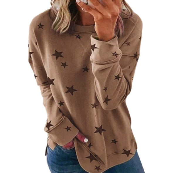 Sweat-shirt confortable à manches longues décontracté