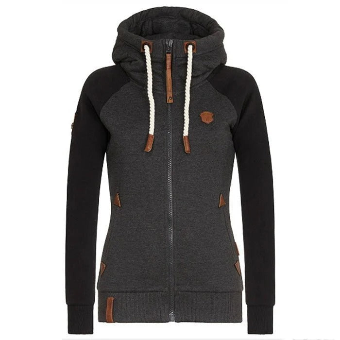 Sweat à capuche slim avec fermeture éclair et poche