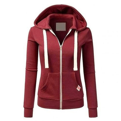 Sweat à capuche Slim Fit Fermeture éclair Coton Poche