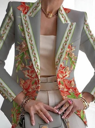 Robe élégante Imprimé floral Col rond Attache rapide