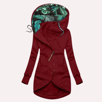 Veste polaire élégante Coupe ajustée Capuche Asymétrique
