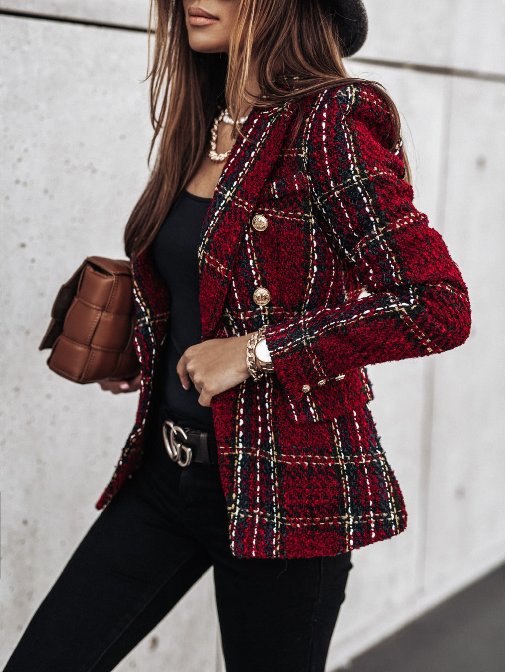Blazer élégant femme Coupe cintrée Manches bouffantes