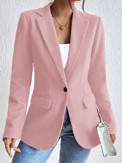 Blazer cintré slim en laine mélangée avec revers