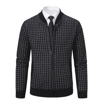 Cardigan homme motif pied-de-poule tendance