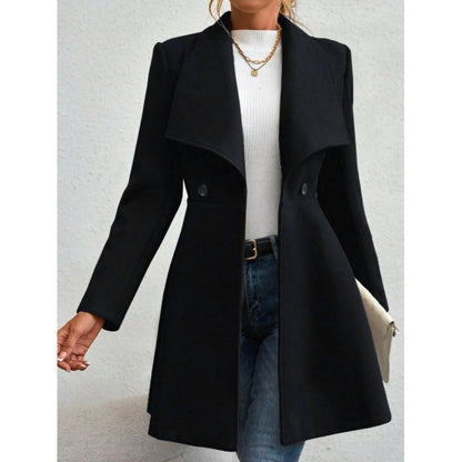 Élégant Manteau en Laine Slim Ajusté Classique