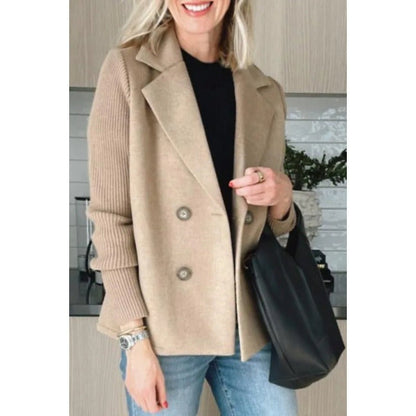 Manteau en laine pour femme coupe cintrée double boutonnage