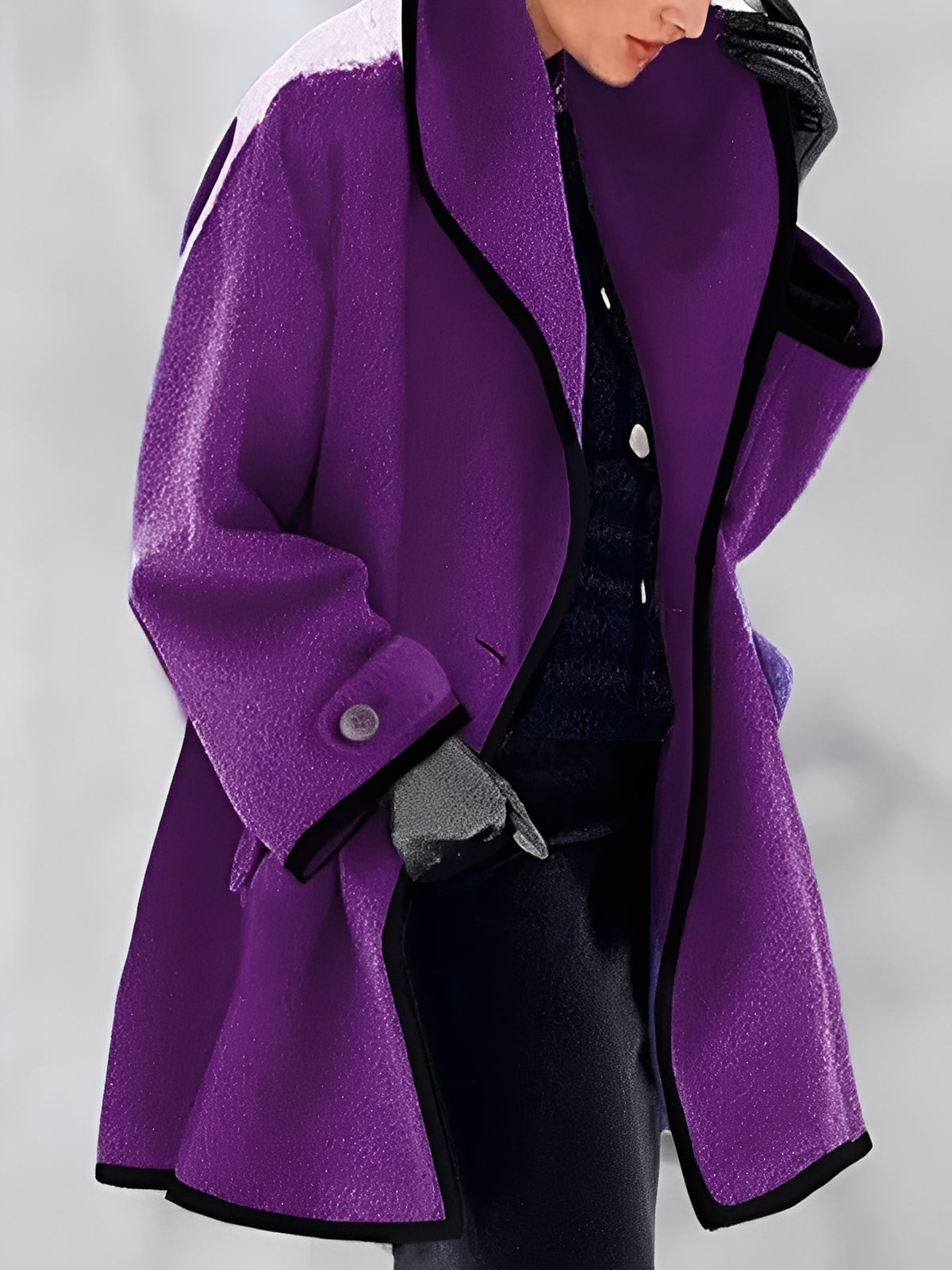 Écharpe Femme Manteau en Laine avec Capuche Chaud