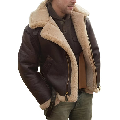 Blouson en cuir élégant pour homme robuste