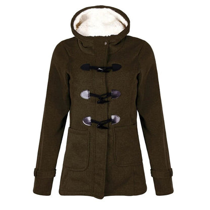 Manteau long à capuche et poches pour femme