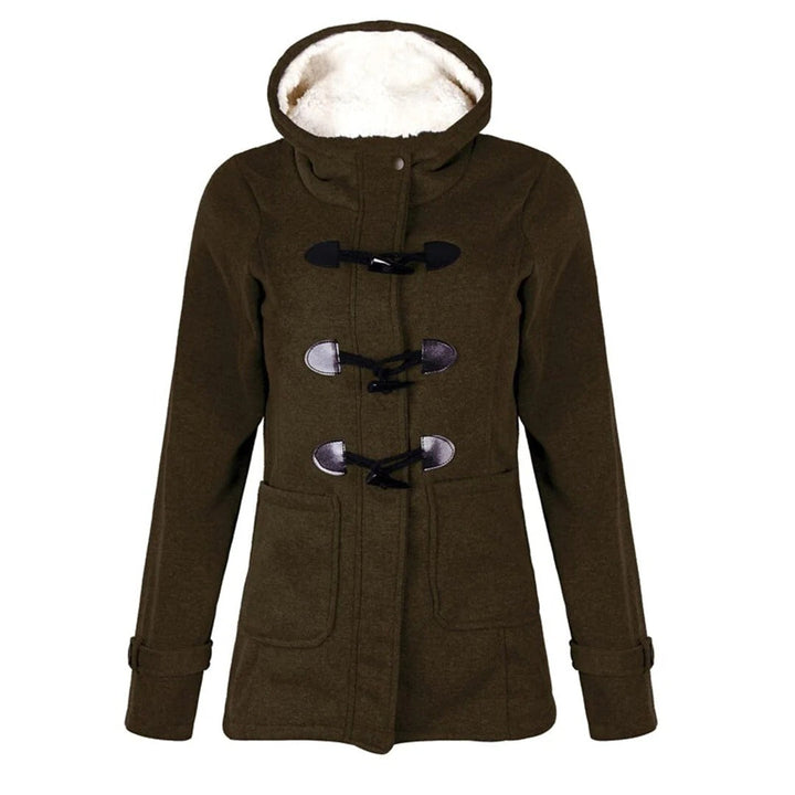 Manteau long en laine élégant avec capuche pour femme
