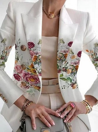 Robe élégante Imprimé floral Col rond Attache rapide