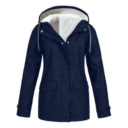 Veste coupe-vent avec capuche et doublure en fausse fourrure