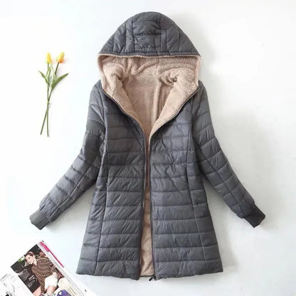 Robe chaude d'hiver doublée polaire à capuche