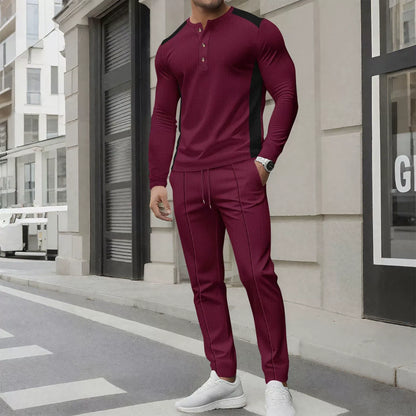 Tenue Homme : Pull Henley Slim Fit & Pantalon