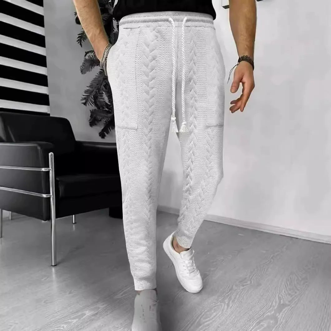 Pantalon de jogging confortable avec motif jacquard et coupe droite
