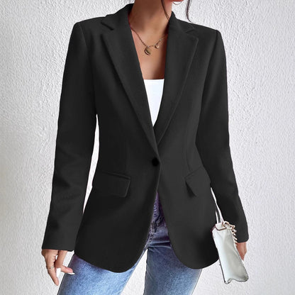 Schmale Blazer Slim Fit Wollmischung Reverskragen - IdealeKleiden