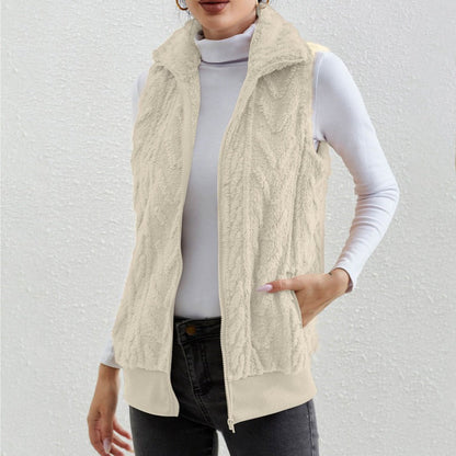 Robe sans manches en jacquard polaire à fermeture éclair